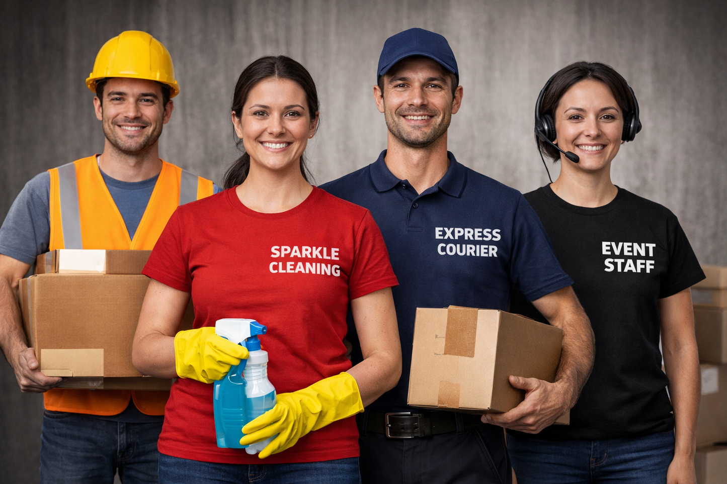 10 Custom Printed Work T-Shirts – Premium T-shirts | Business Logo Uniform | Printed with your Logo